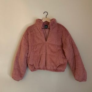 Women's Feathered Cord Puffer Jacket